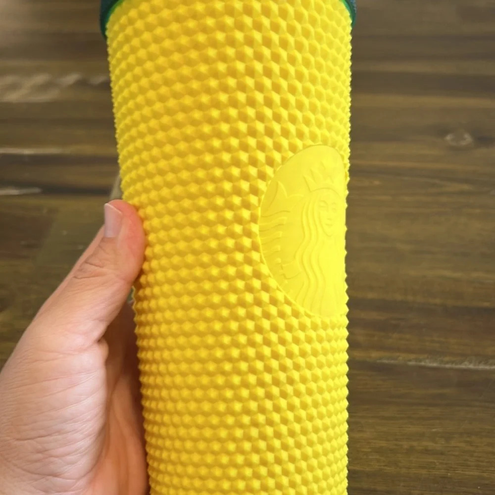 Starbucks Studded Hawaii Tumbler Green Yellow Straw Cup - Picture 3 of 5
